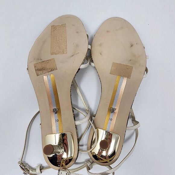 Sam Edelman Heeled Sandal Women's 10M Pippa Strappy Snake Footbed Cream Upper - Picture 9 of 9